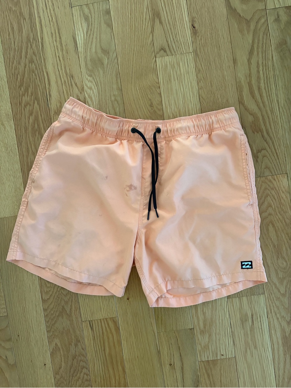 Billabong Men’s Peach Swim Board Shorts with Black Drawstring